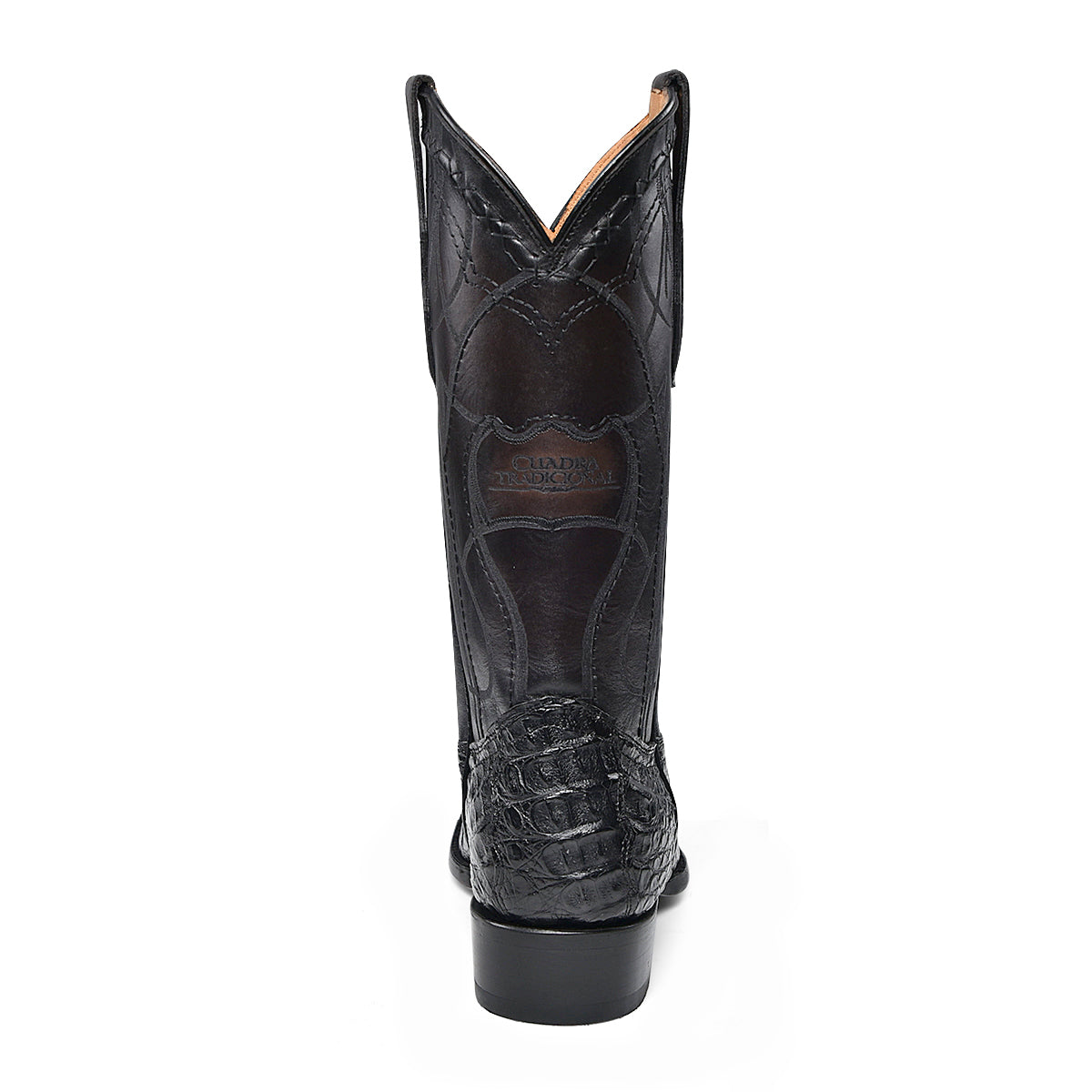 Cuadra Black Caiman Laser & Embroidery French Toe CU846