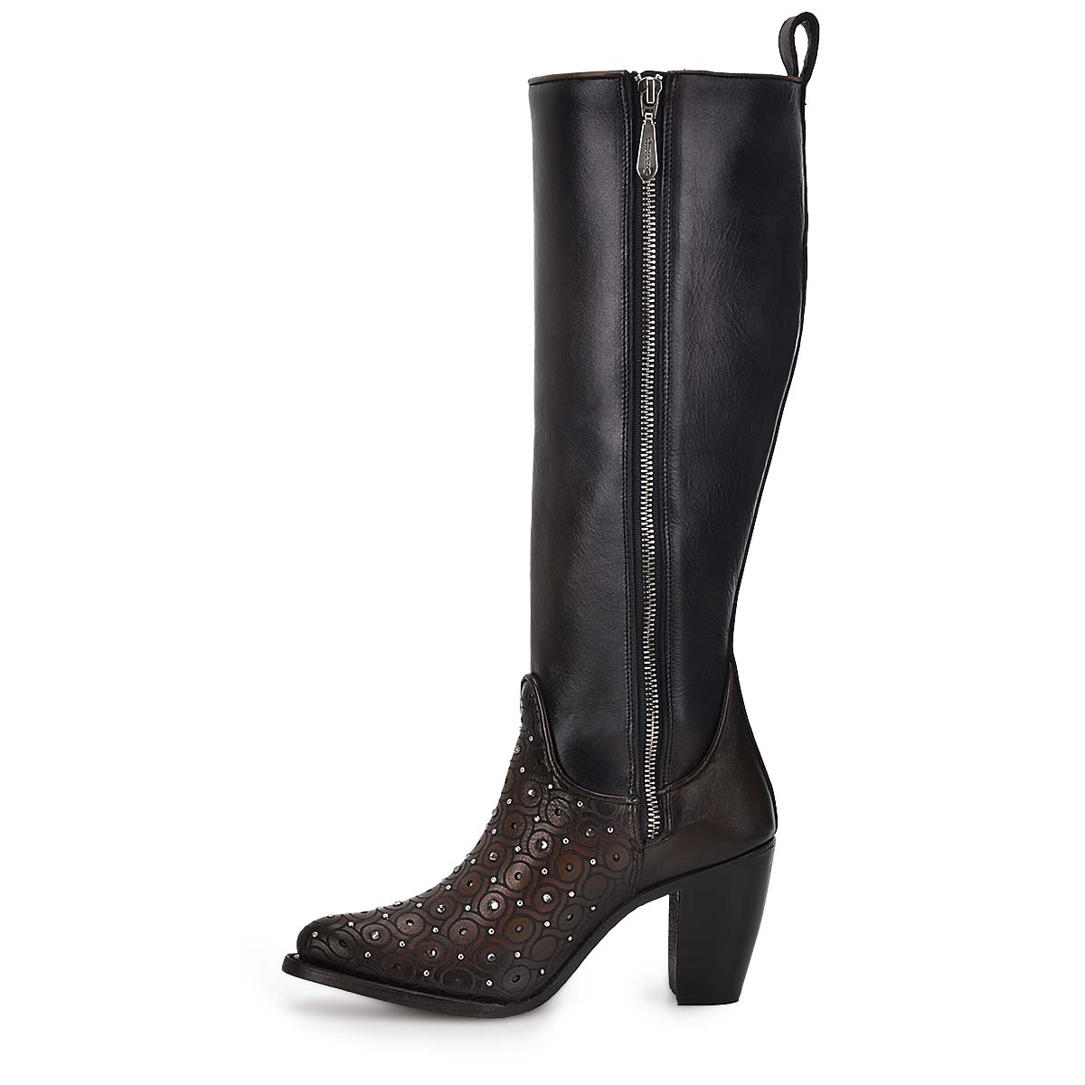 Maple Zipper & Studs & Laser Round Toe