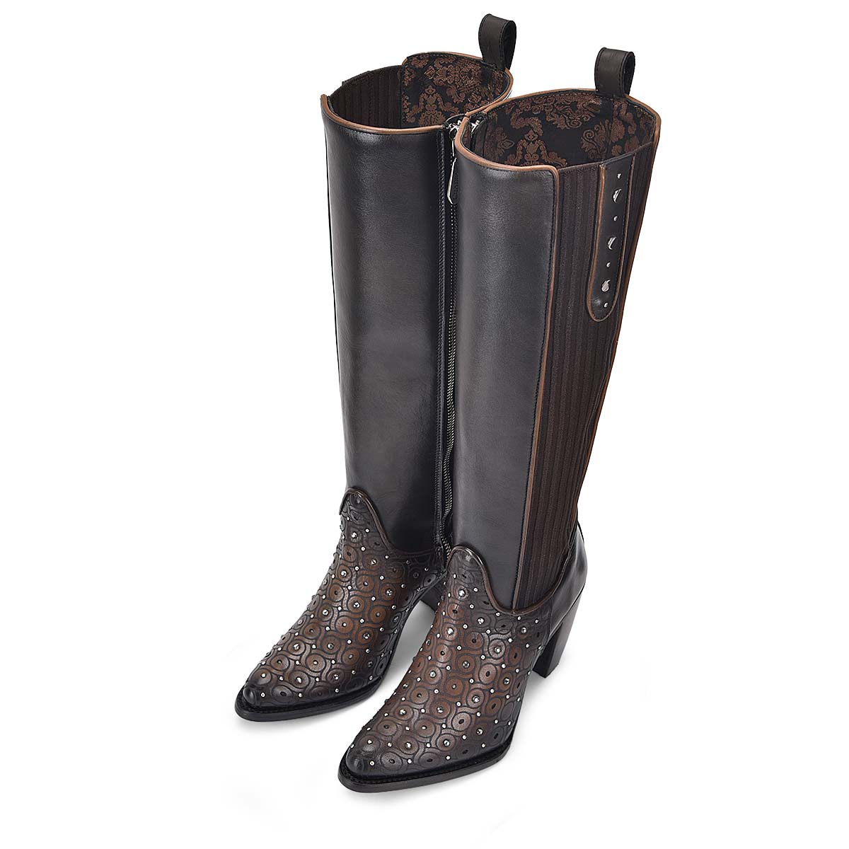Maple Zipper & Studs & Laser Round Toe