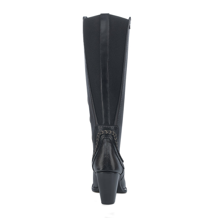 Chocolate Zipper & elastic Round Toe