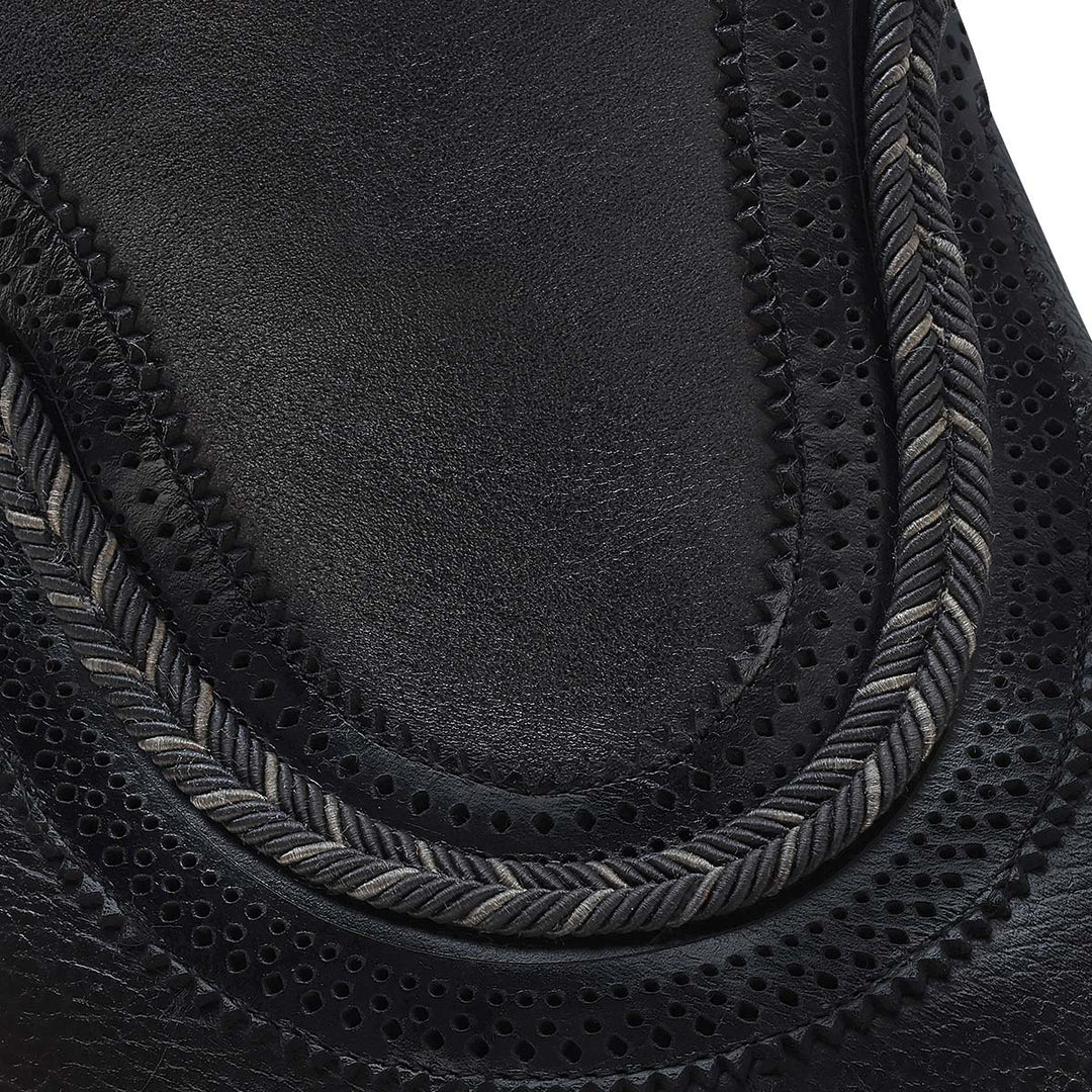 Chocolate Zipper & elastic Round Toe