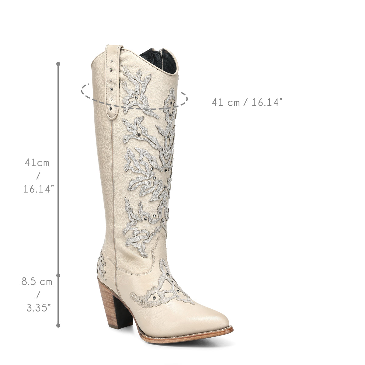 BEIGE CRYSTALS & EMBROIDERY & STUDS & ZIPPER CC239