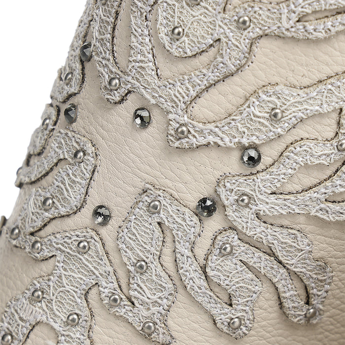 BEIGE CRYSTALS & EMBROIDERY & STUDS & ZIPPER CC239