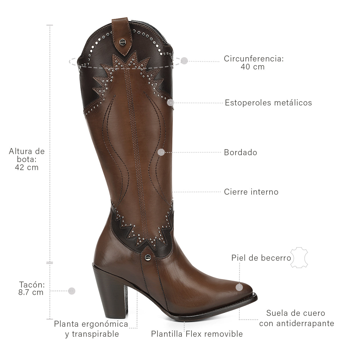 Cuadra Honey Embroidery & Studs & Zipper CC327