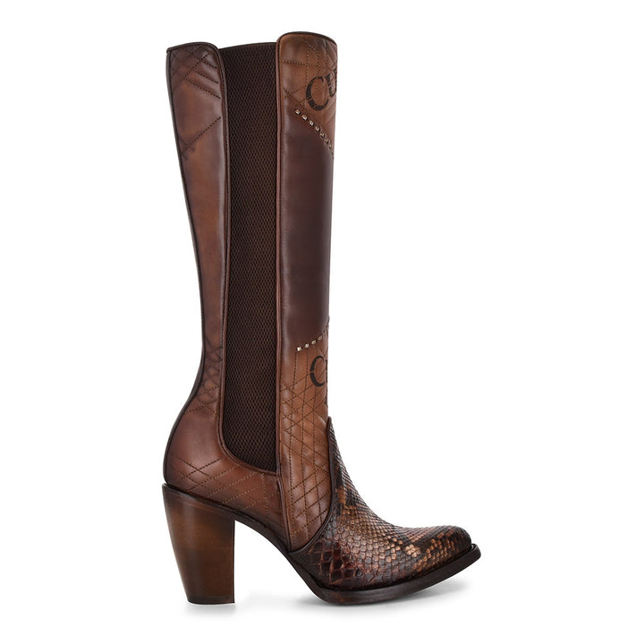 GLAZED CHESNUT PYTHON LASER & EMBROIDERY