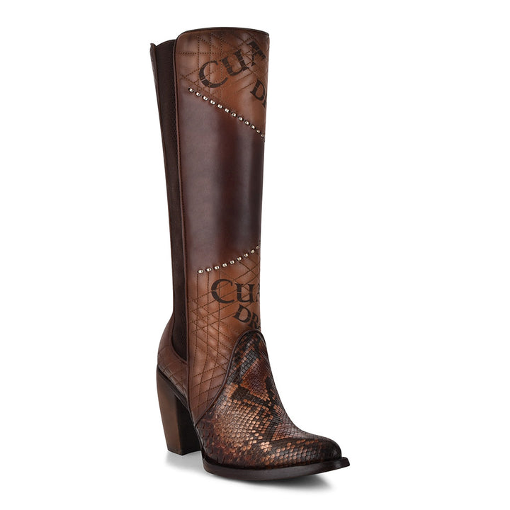 GLAZED CHESNUT PYTHON LASER & EMBROIDERY