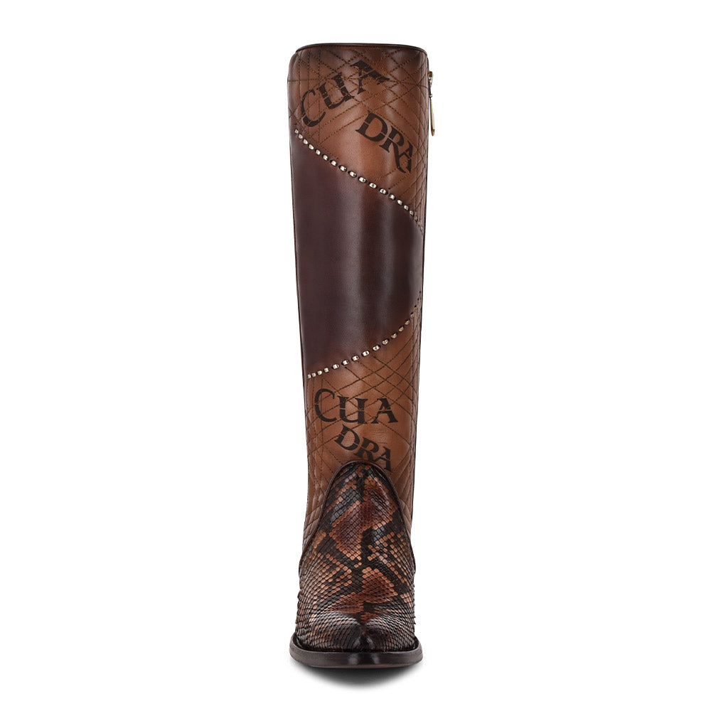 GLAZED CHESNUT PYTHON LASER & EMBROIDERY
