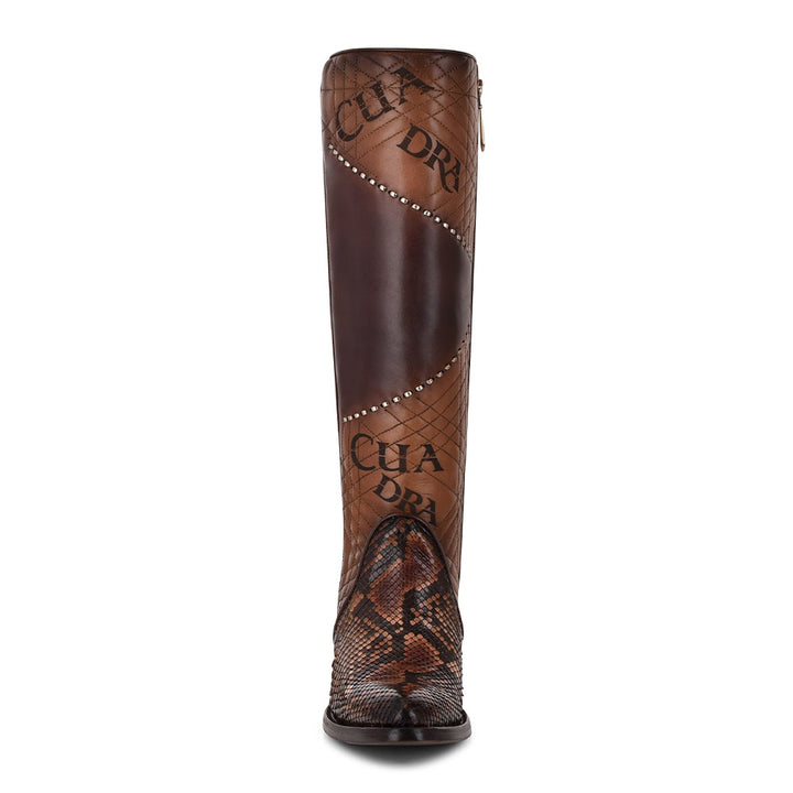 GLAZED CHESNUT PYTHON LASER & EMBROIDERY