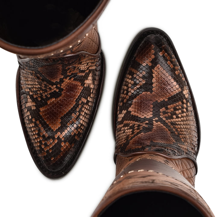 GLAZED CHESNUT PYTHON LASER & EMBROIDERY