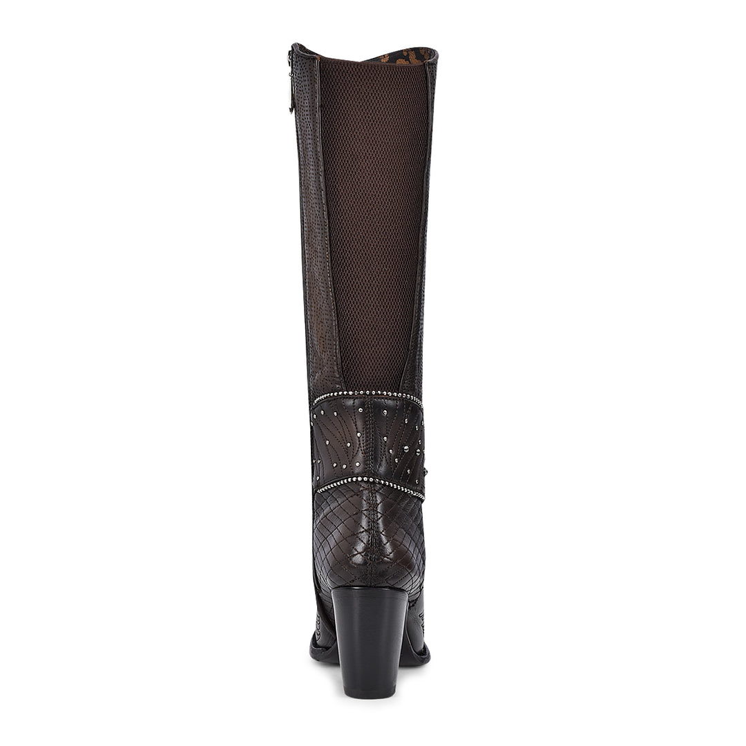 LD BLACK/BROWN EMBROIDERY & STUDS