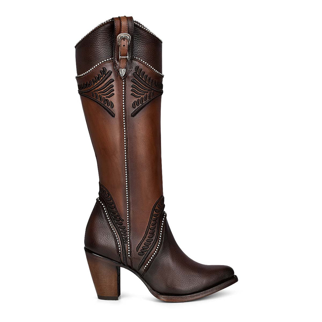 Damasco Chocolate Embroidery Round Toe