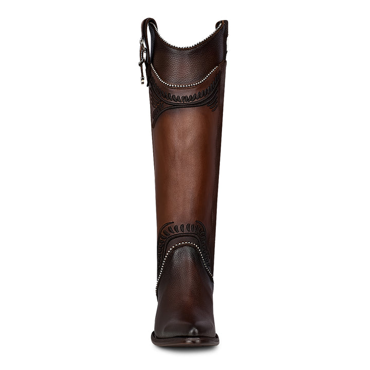 Damasco Chocolate Embroidery Round Toe