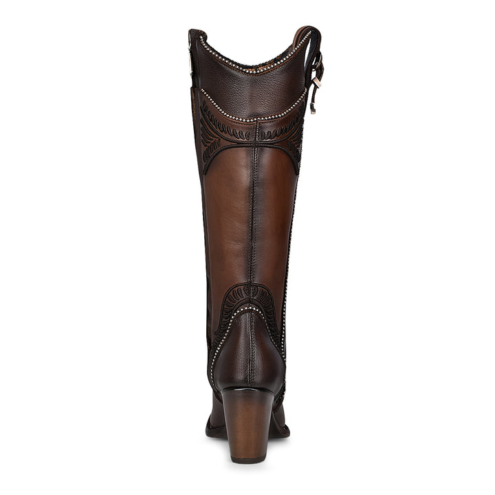 Damasco Chocolate Embroidery Round Toe