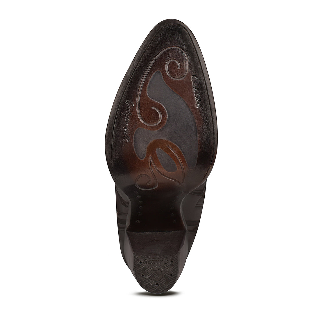 Damasco Chocolate Embroidery Round Toe