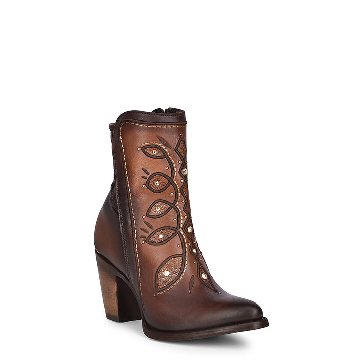 Maple Embroidery & Crystals Round Toe