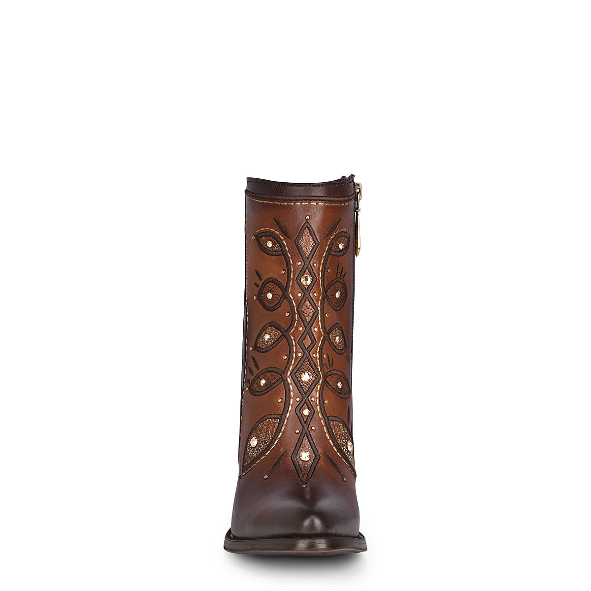 Maple Embroidery & Crystals Round Toe