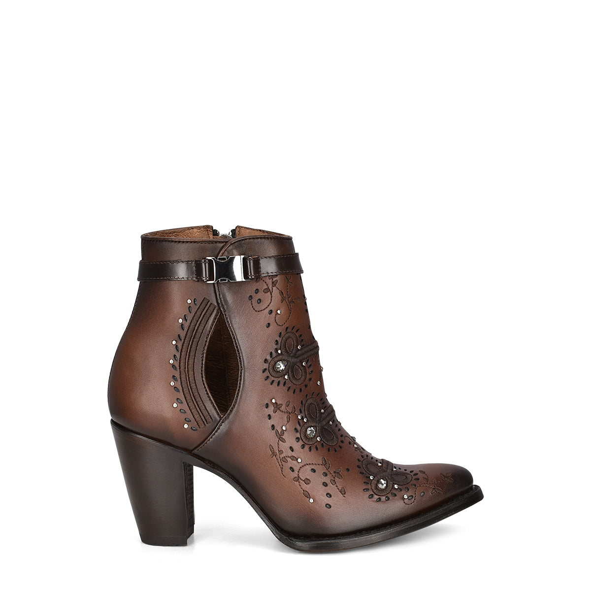 Honey Embroidery & Studs & Harness Round Toe