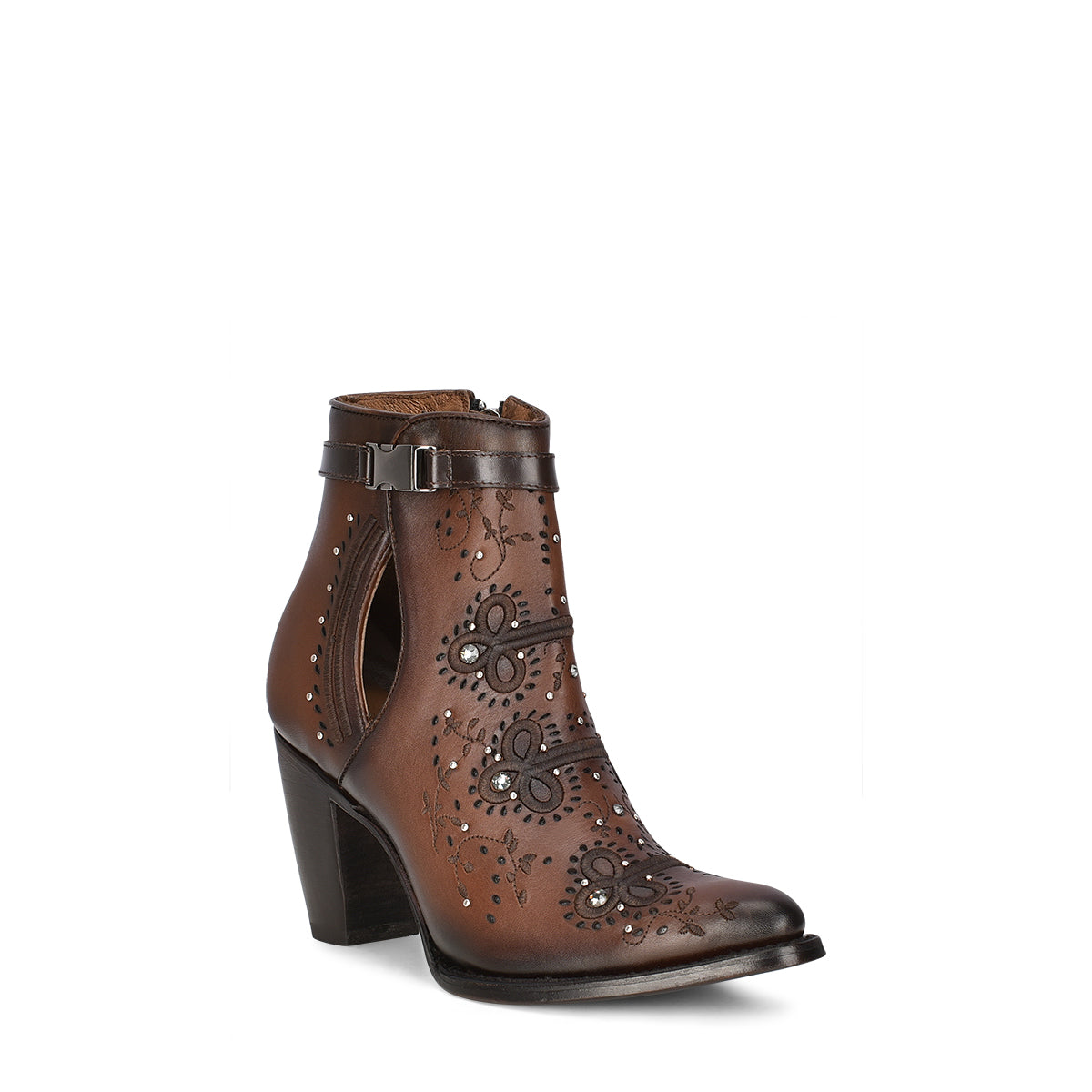 Honey Embroidery & Studs & Harness Round Toe