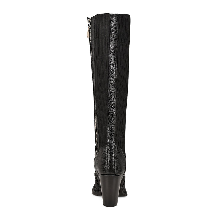 Black Stingray Laser & Woven & Zipper Round Toe