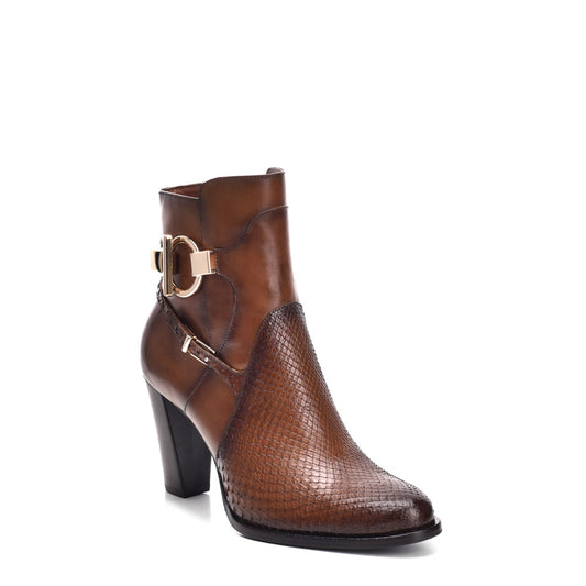 Tobacco Python M/Cowhide Harness Boot