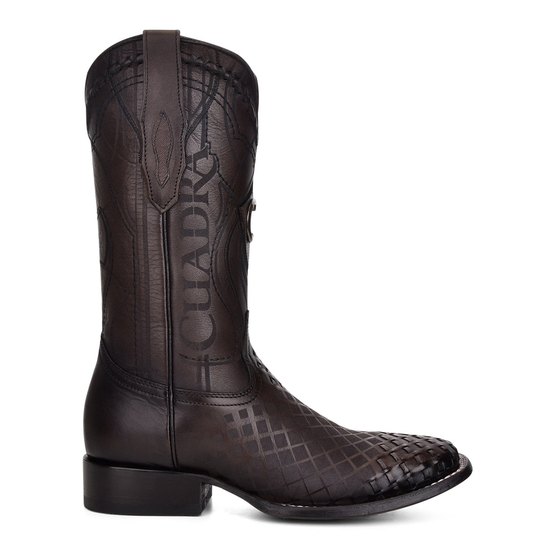 Over Black Laser & Embroidery & Woven Square Toe