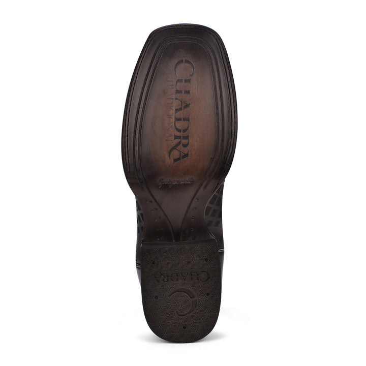 Over Black Laser & Embroidery & Woven Square Toe