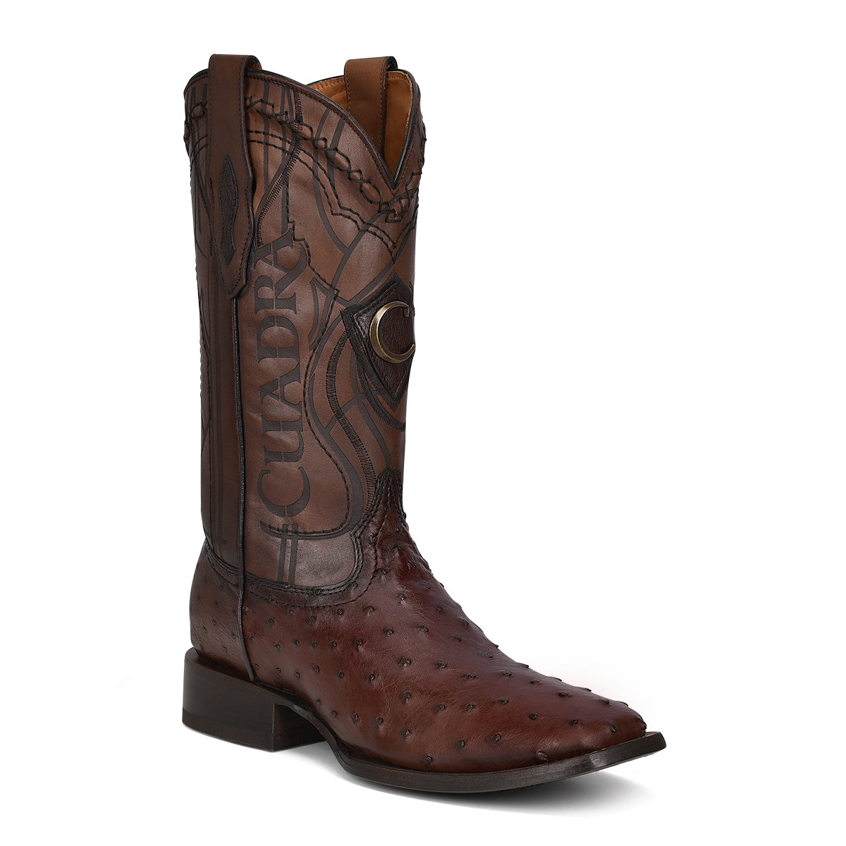 Cuadra Flame Brown Ostrich Laser & Embroidery CU677
