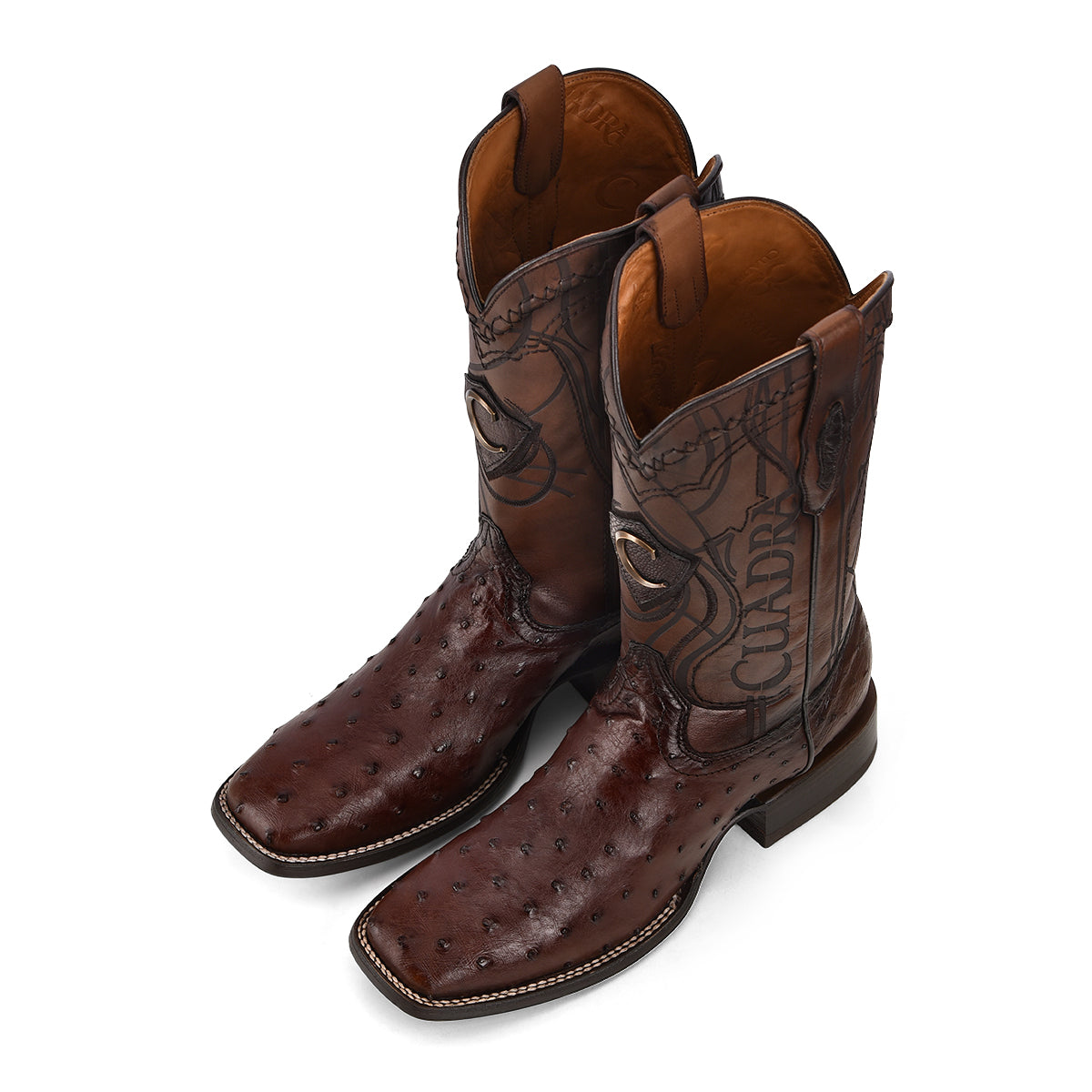 Cuadra Flame Brown Ostrich Laser & Embroidery CU677