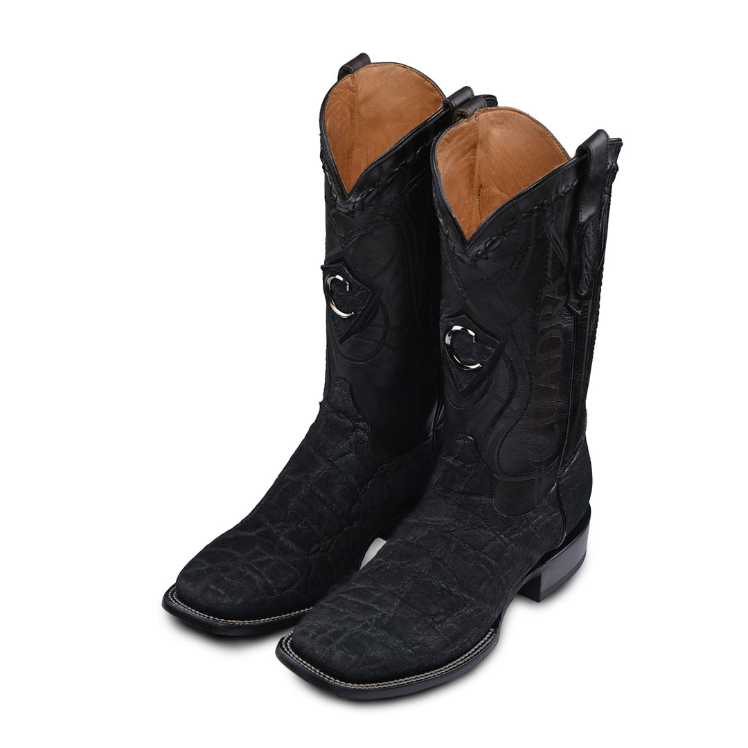Black Elephant Laser & Embroidery Square Toe