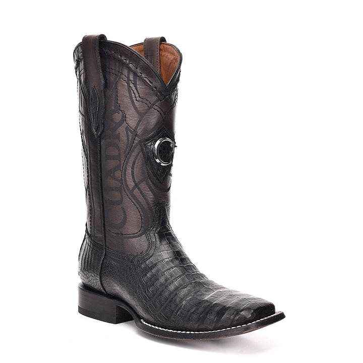MN BLACK CAIMAN LASER & EMBROIDERY SQUARE TOE