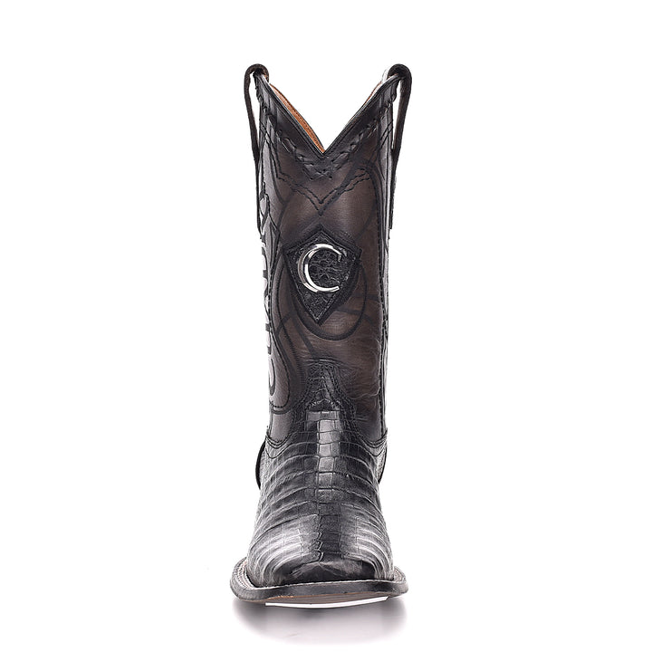 MN BLACK CAIMAN LASER & EMBROIDERY SQUARE TOE