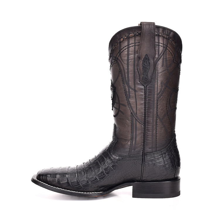 MN BLACK CAIMAN LASER & EMBROIDERY SQUARE TOE