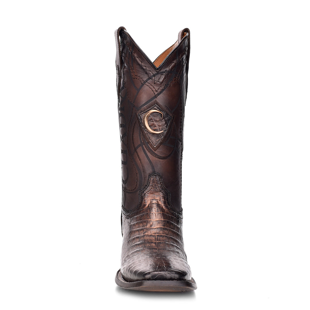 Paris Brown Caiman Laser & Embroidery Square Toe