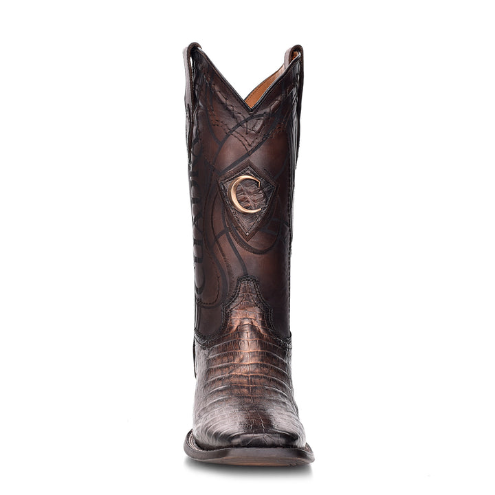 Paris Brown Caiman Laser & Embroidery Square Toe