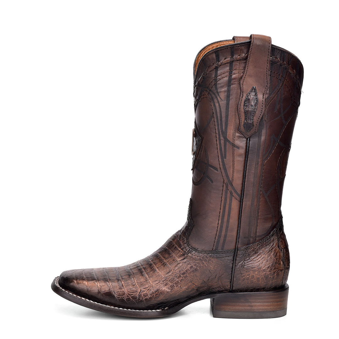 Paris Brown Caiman Laser & Embroidery Square Toe