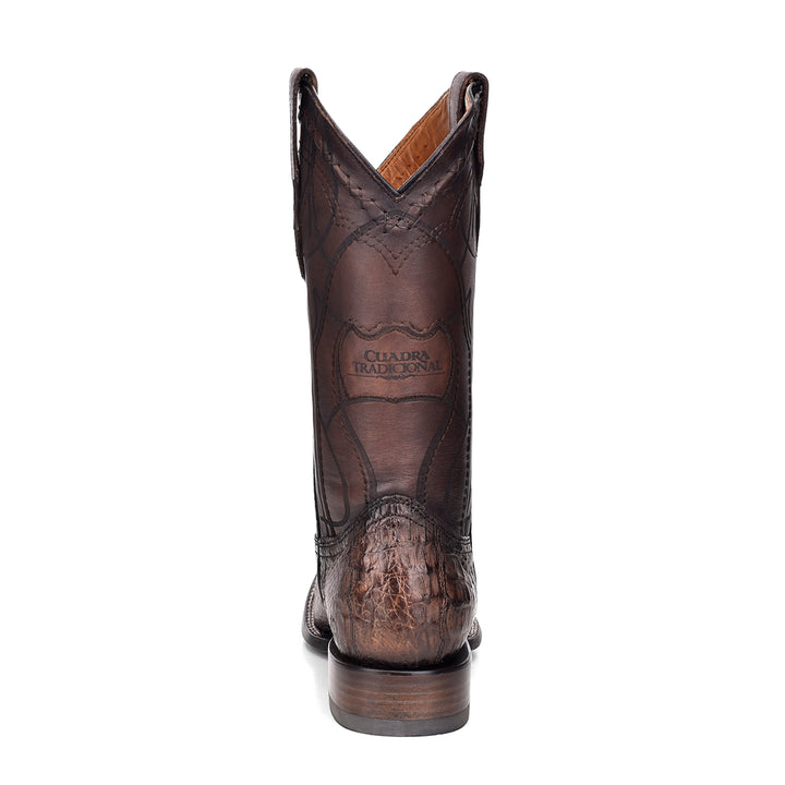Paris Brown Caiman Laser & Embroidery Square Toe