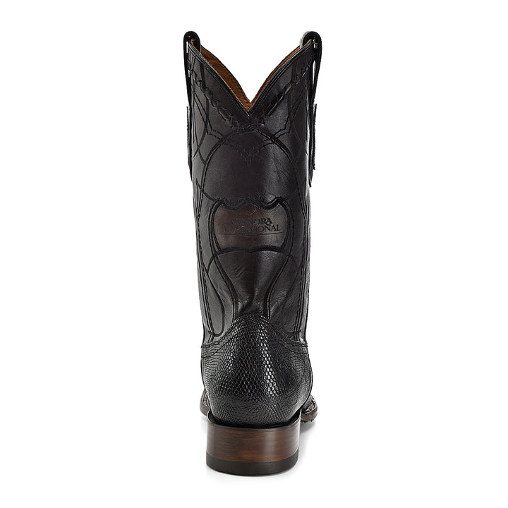 Plunge Black Lizard Teju Laser & Embroidery Square Toe
