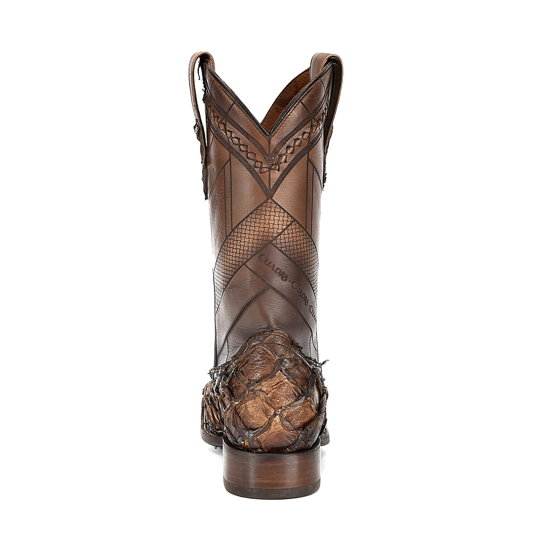 Asturias Honey Fish Pirarucu Laser & Woven Square Toes