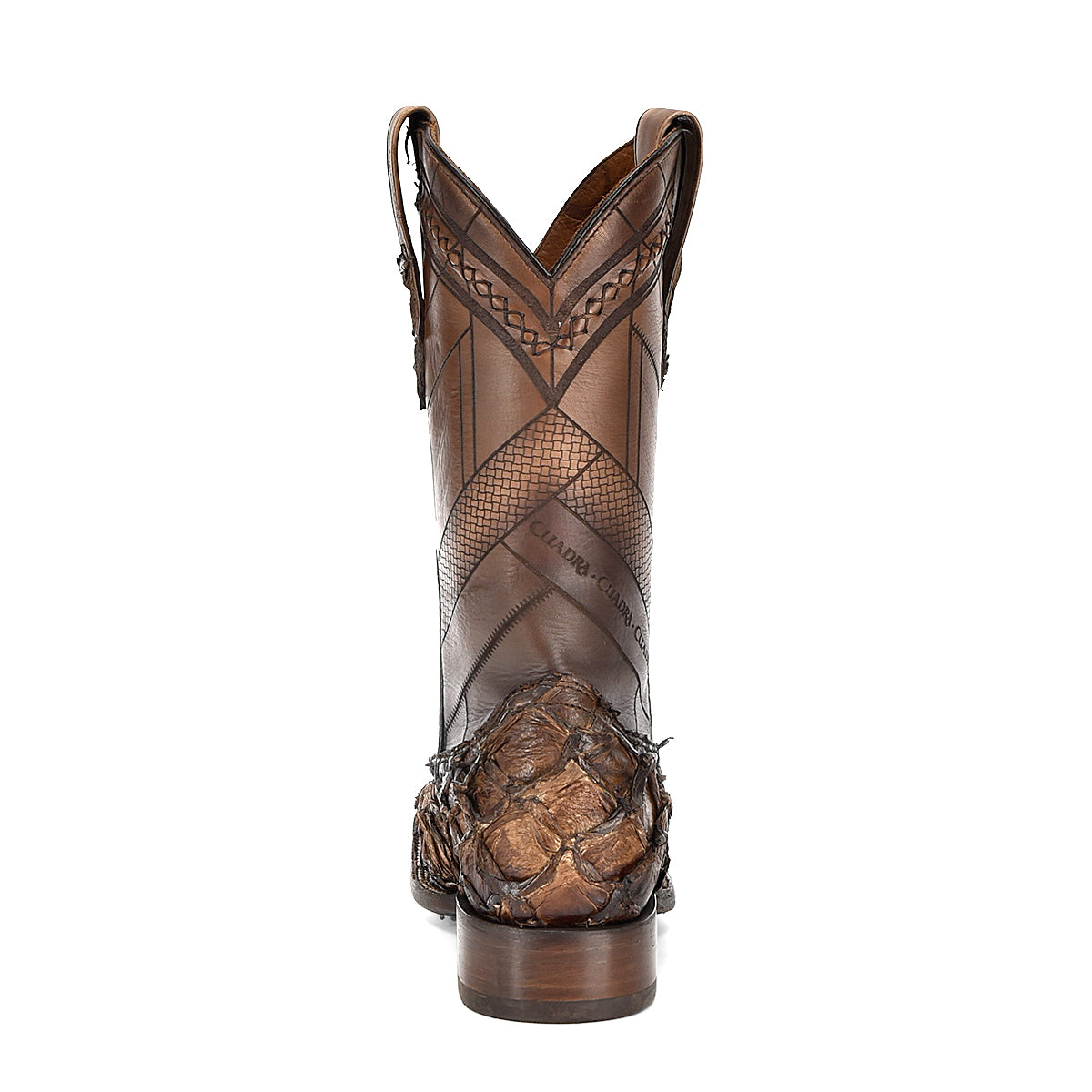 Asturias Honey Fish Pirarucu Laser & Woven Square Toes