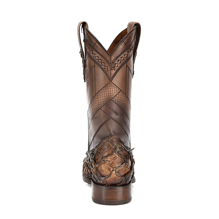 Asturias Honey Fish Pirarucu Laser & Woven Square Toes