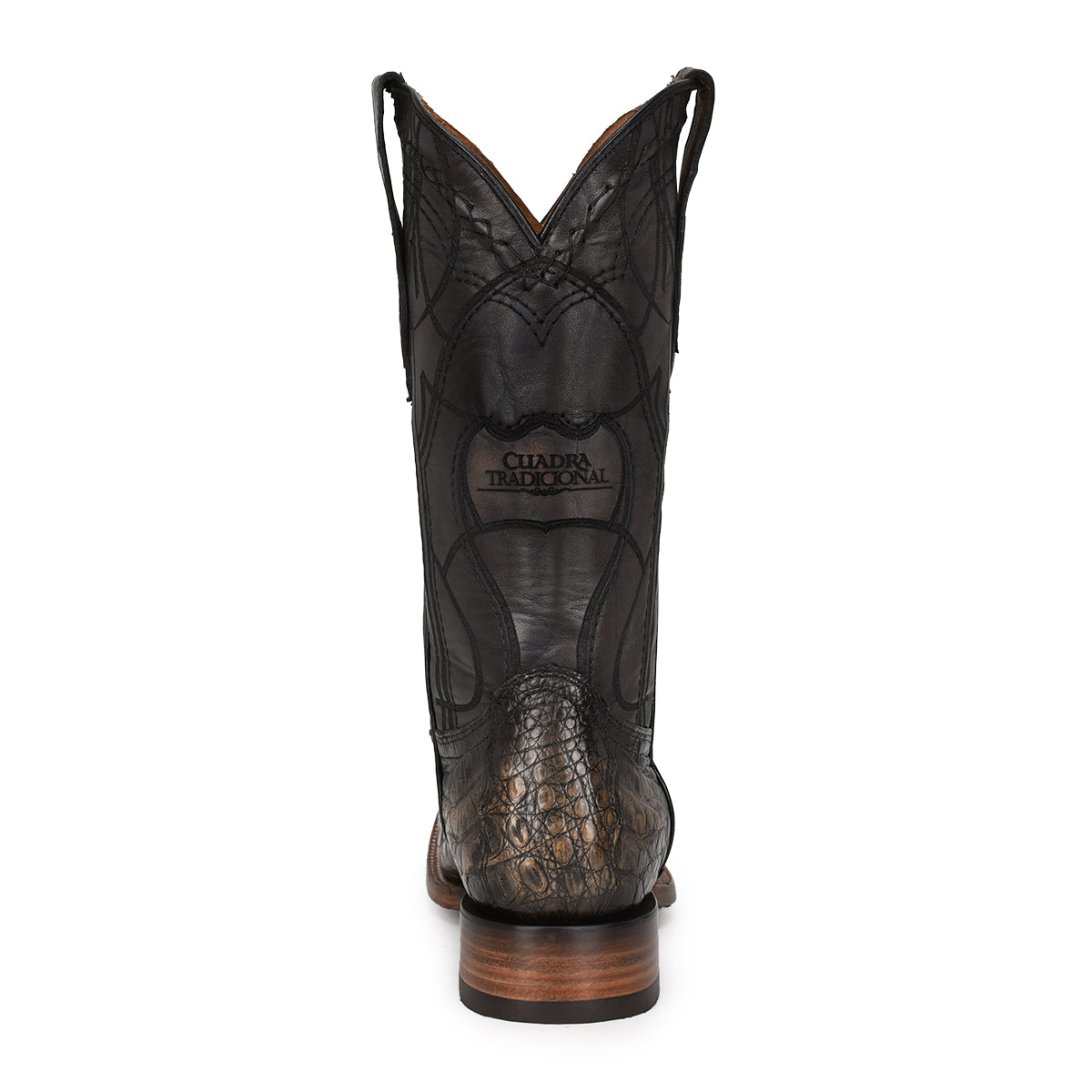 Atlantic Black Sand Caiman Embroidery & Laser & Woven Square Toe