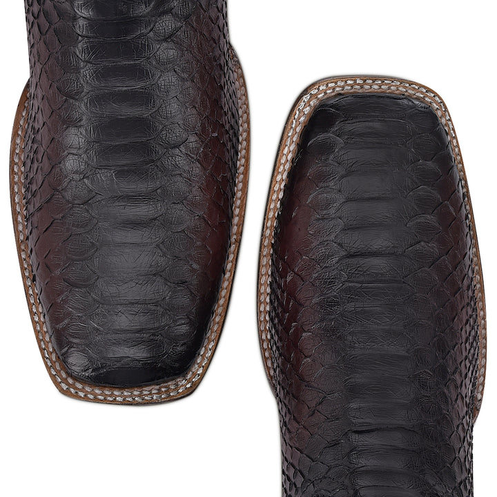 LISBOA CHERRY PHYTON EMBROIDERY & LAZER SQUARE TOE