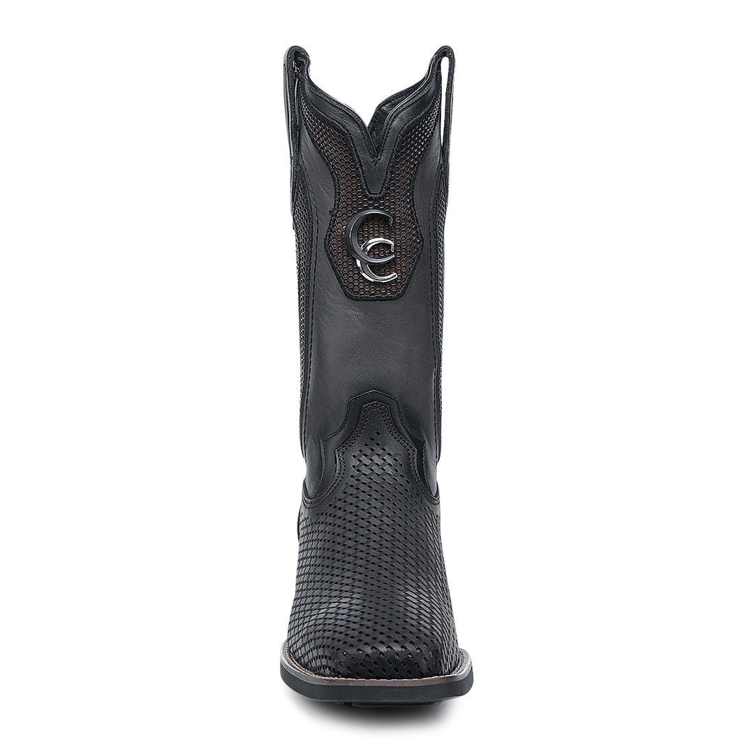 Oxford & Brown Laser & Embroidery & Studs Square Toe
