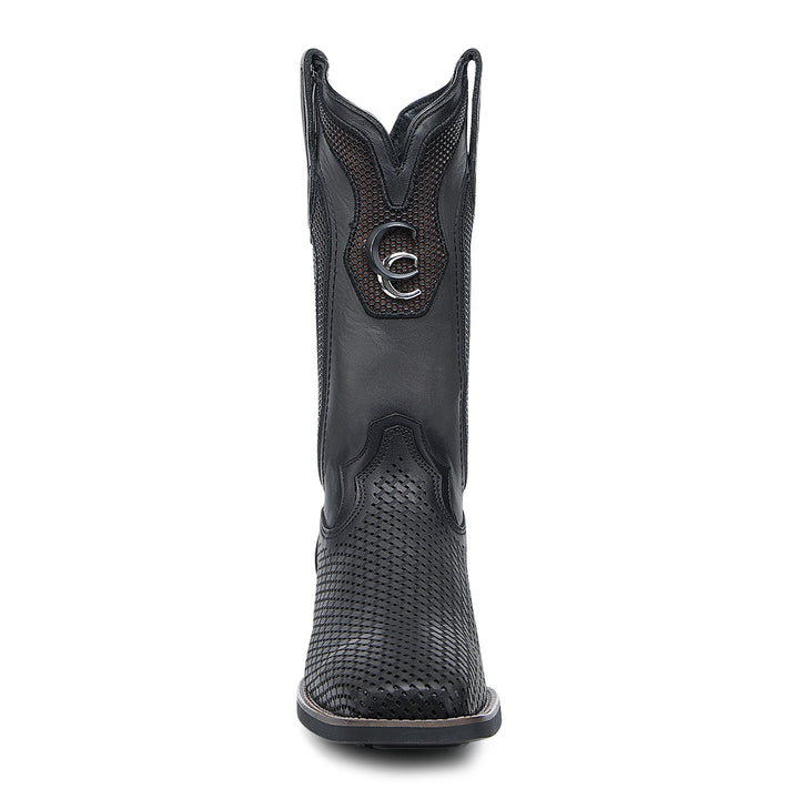 Oxford & Brown Laser & Embroidery & Studs Square Toe