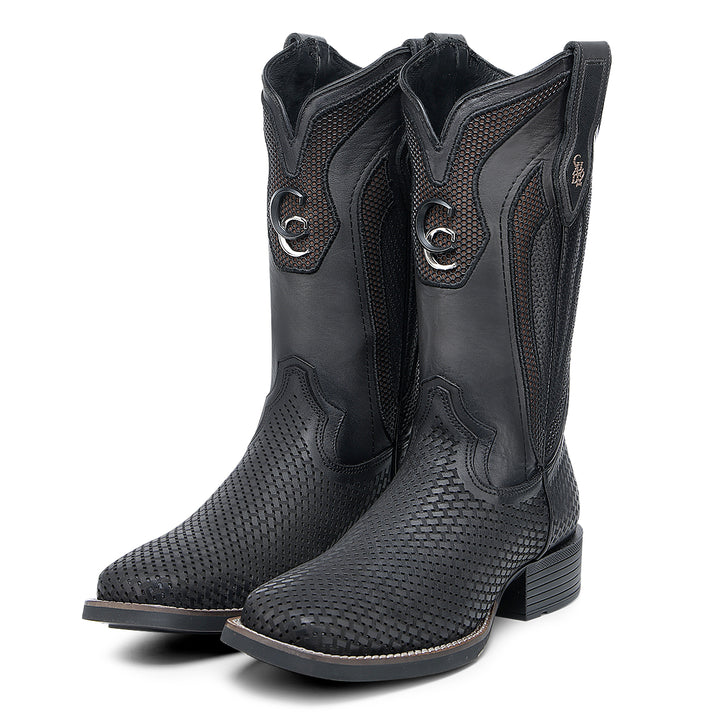 Oxford & Brown Laser & Embroidery & Studs Square Toe