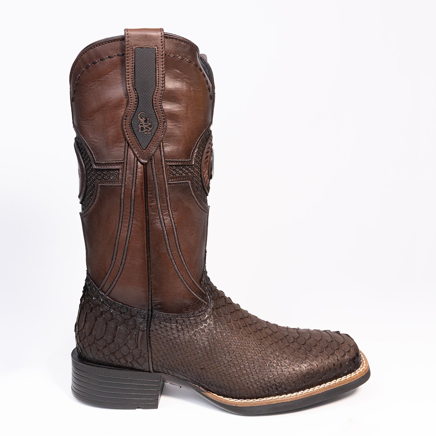 BROWN PYTHON EMBROIDERY & LASER & WOVEN