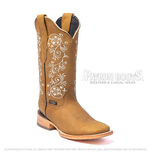 Cuatrero Boots Dama Texas Flores Cobre
