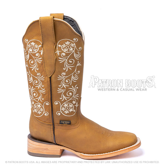 Cuatrero Boots Dama Texas Flores Cobre