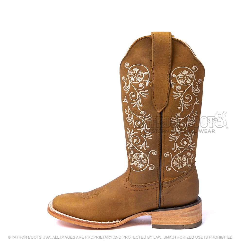 Cuatrero Boots Dama Texas Flores Cobre