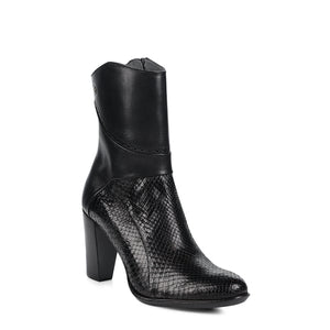 Black Phyton M Zipper Round Toe
